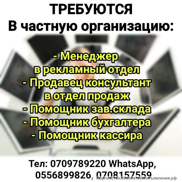В частную организацию требуются сотрудники