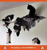 Настенный игровой комплекс для кошек «Карта мира»