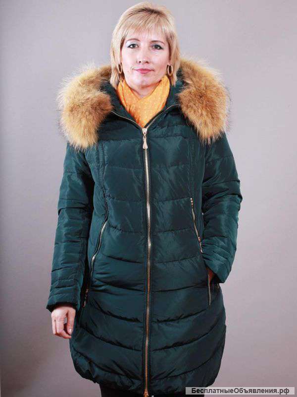 Пуховик Wemenass, енот, (50-58)