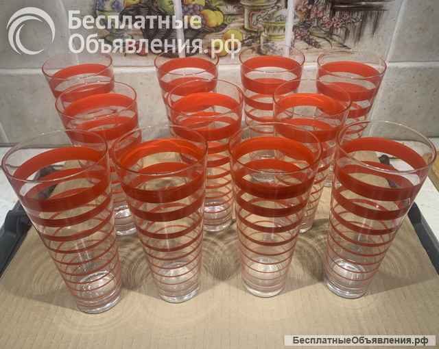 Винтаж: Бокалы высокие в полоску (СССР)