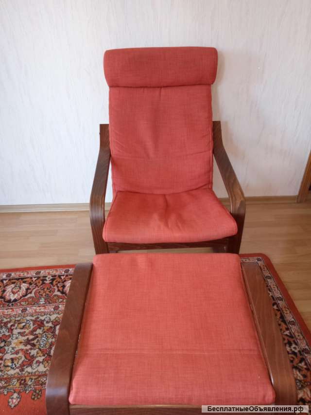 Кресло-качалка"Поенг" с подставкой для ног