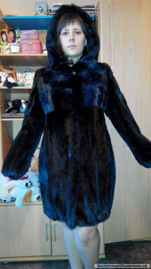 Шуба норковая, черная