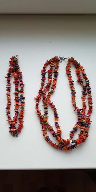 Женский набор украшений из разноцветных ракушек