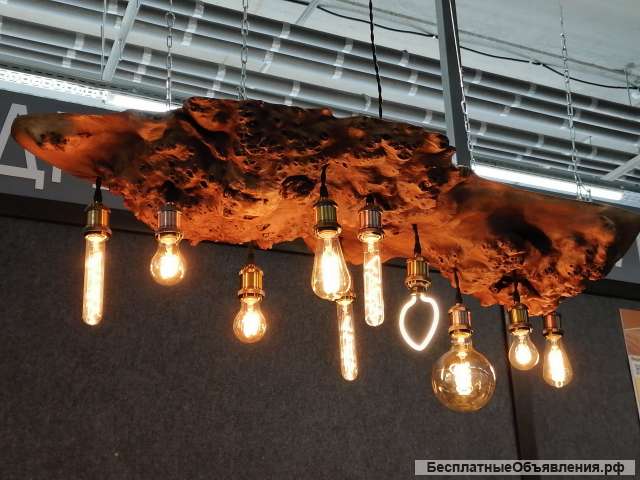 Люстра из массива реликтовых пород дерева