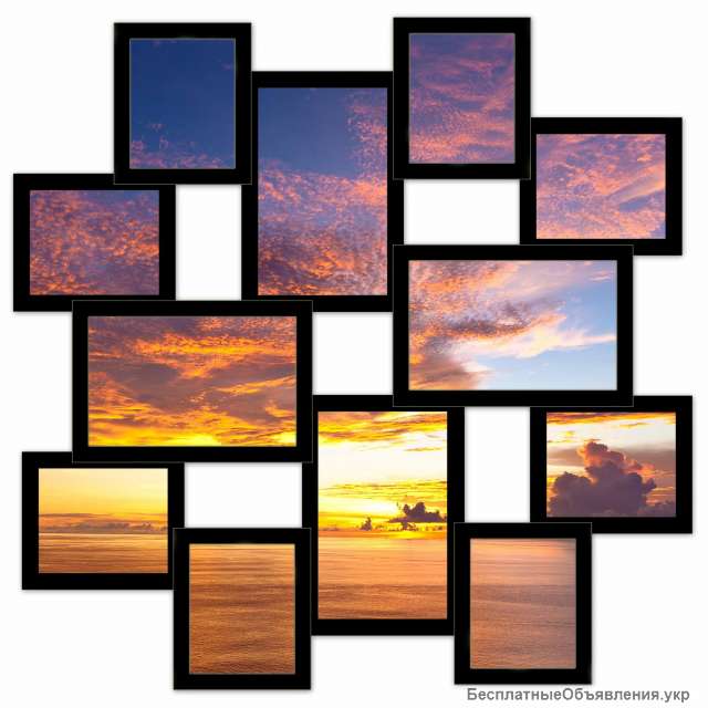 Мультирамки на 12 фото, фоторамки из дерева, коллажи для фотографий
