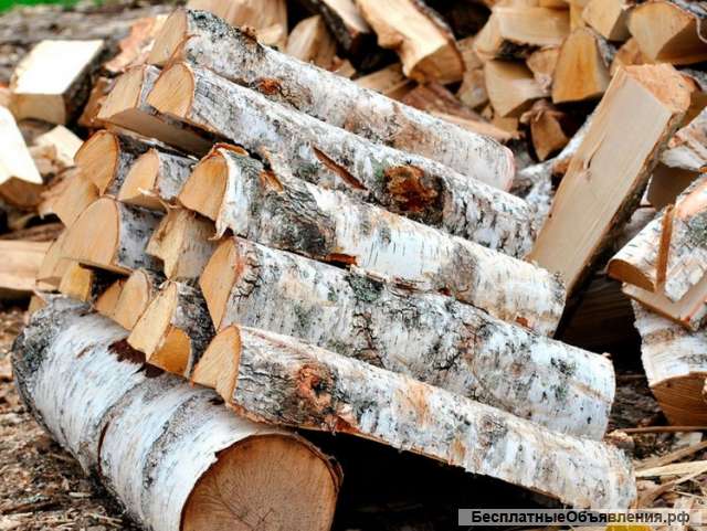 Дрова березовые колотые, пеньки