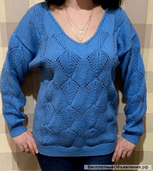Красивый пуловер в стиле оверсайз - ручная работа