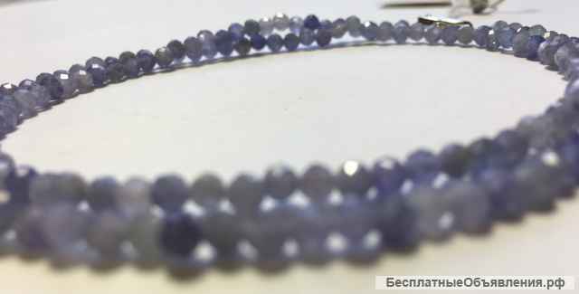 Колье, Танзанит, лавандовый (натуральный камень)