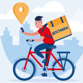 Курьер на велосипеде в Москве