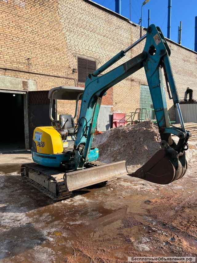 Мини-экскаватор гусеничный Kubota U30 планировщик