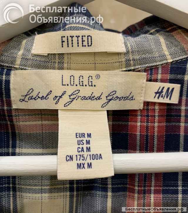 Рубашка в клетку H & M на кнопках