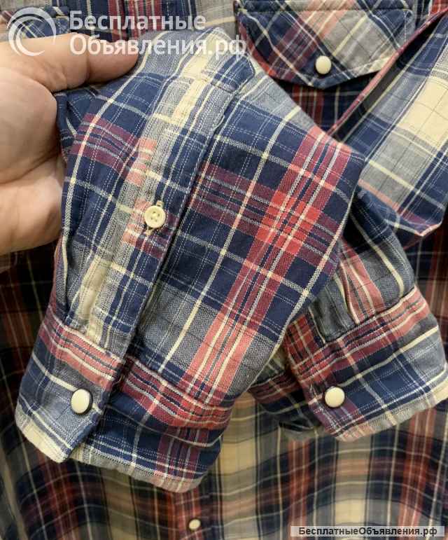 Рубашка в клетку H & M на кнопках