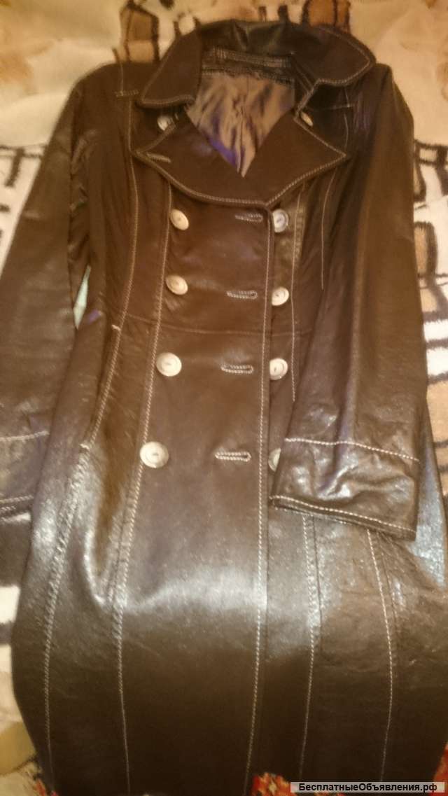 Плащ кожанный