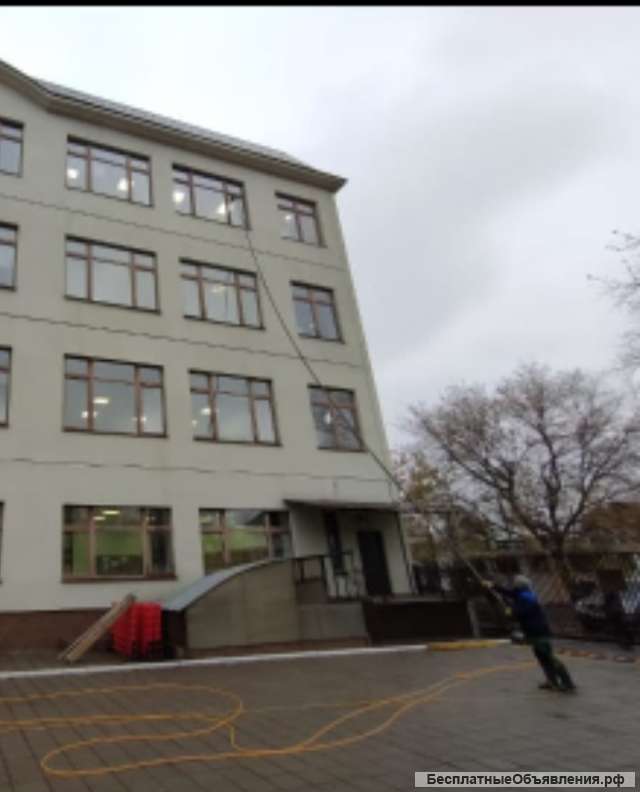 Мойка витражей, фасадов, остекления