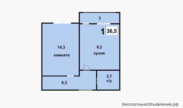 1 к.кв. 35 м2 Губернский