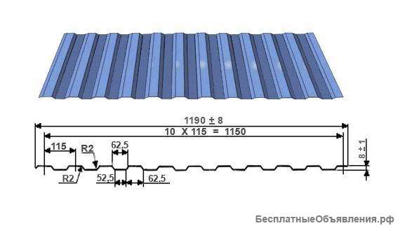 Линия для производства профнастила С8 из Китая