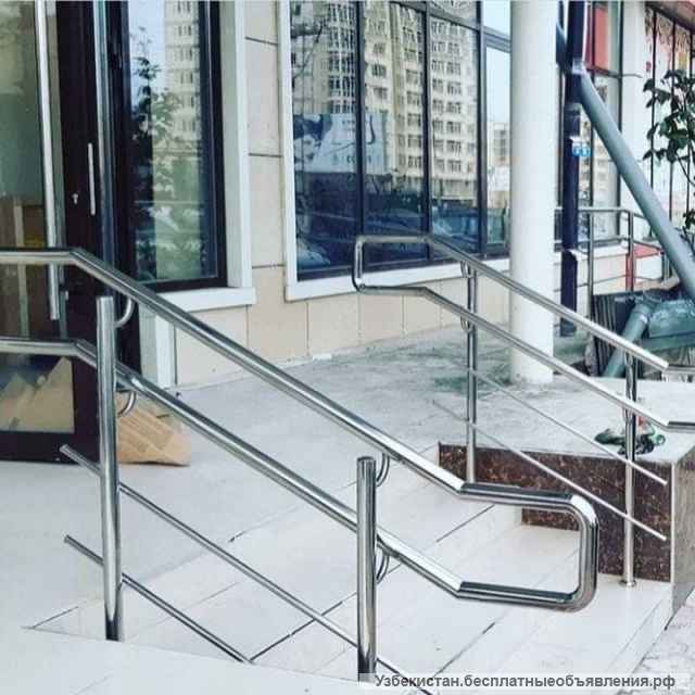 Перила из нержавейки и стеклянные перилы