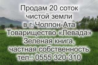 20 соток чистой земли в г. Чолпон-Ата