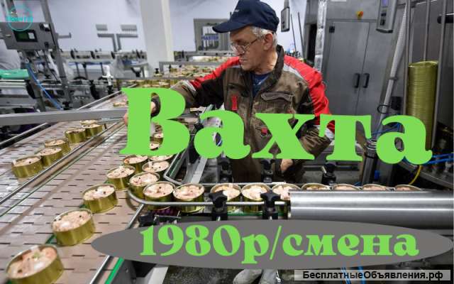 Упаковщик морепродуктов на конвейер