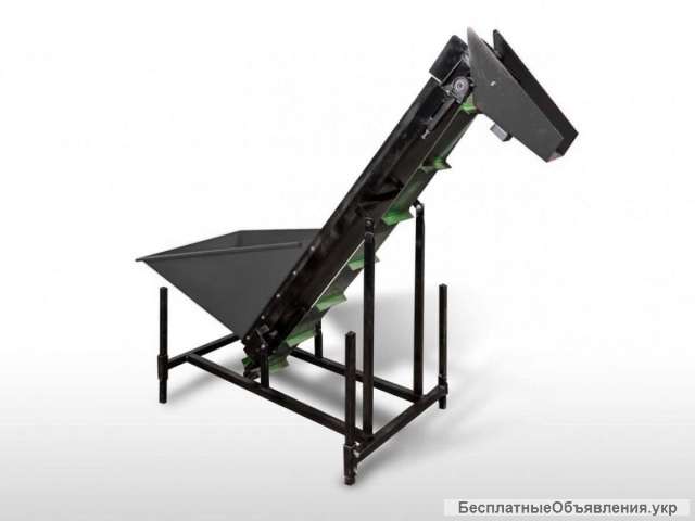 Бункер с наклонным транспортером для чеснока, ореха