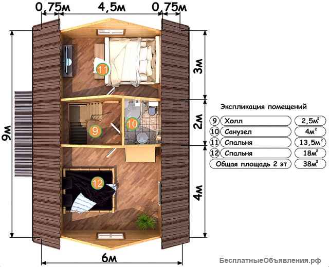 Дом 95 м2 из бруса