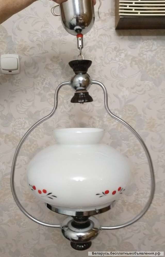 Люстра керамика-металл-стекло толстое цветное, б.у