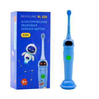 Детская звуковая щетка Revyline RL 020 Kids в нежно-голубом цвете с 2 режимами