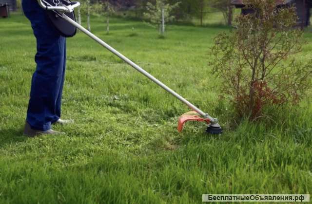 Обработка сада от вредителей, вспашка земли, покос травы