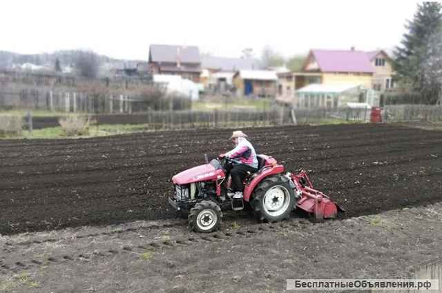 Обработка сада от вредителей, вспашка земли, покос травы