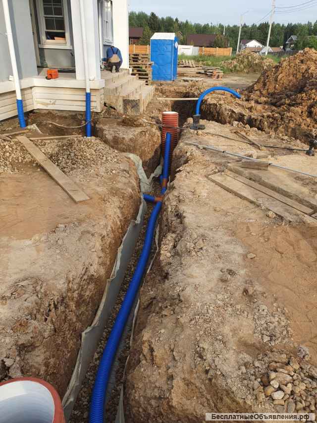 Прокладываем канализацию и водопровод