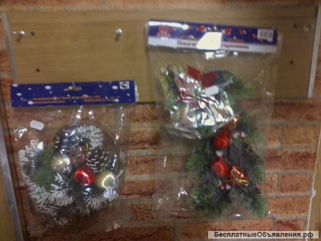 Новогодние украшения. Колокольчики на ветке. Корзиночка. Новые