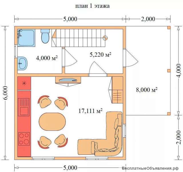 Дачный домик 5х6 с мансардой и террасой