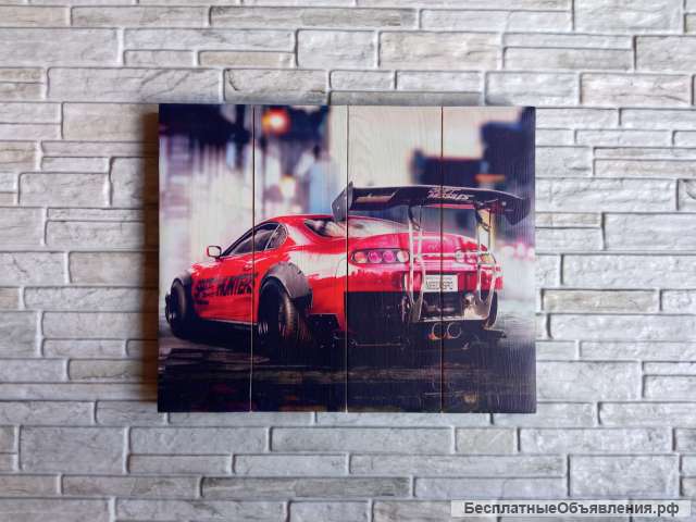 Картина на дереве Машина