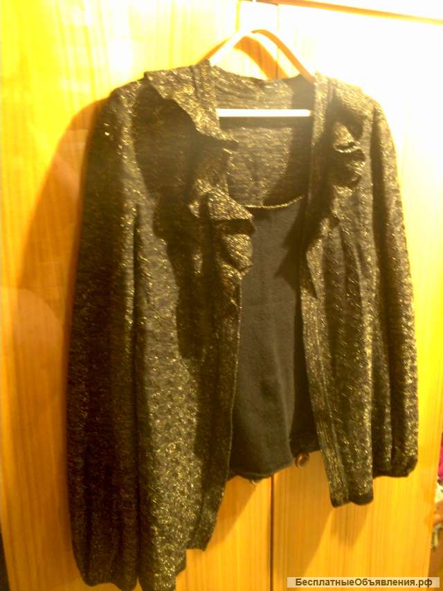Блуза с люриксом и Жилет размер 50-52 б/у