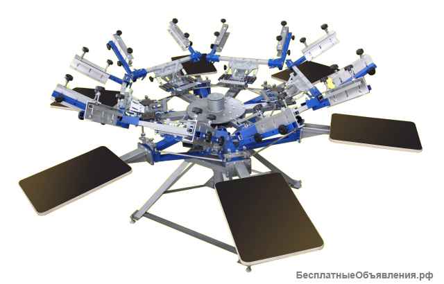 Карусель 6х6 шелкография + промежуточная сушка для печати на текстиле