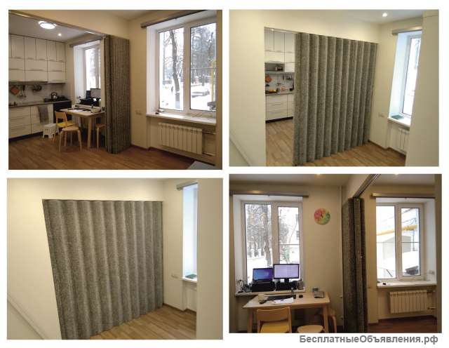 Мягкая раздвижная звукоизолирующая перегородка