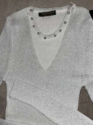 Кофта белая с серебром, люрекс