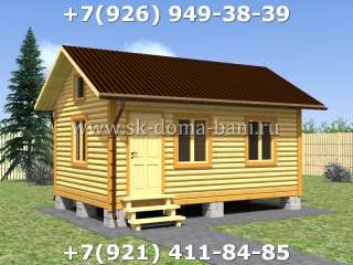 Одноэтажный дом из бруса Проект ДС-3 4х6 м