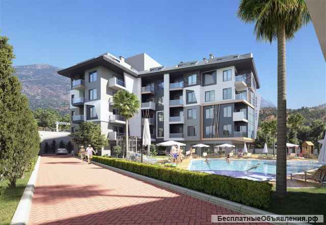 Квартиры 1+1 площадью 55 м2, Оба, Аланья, Турция