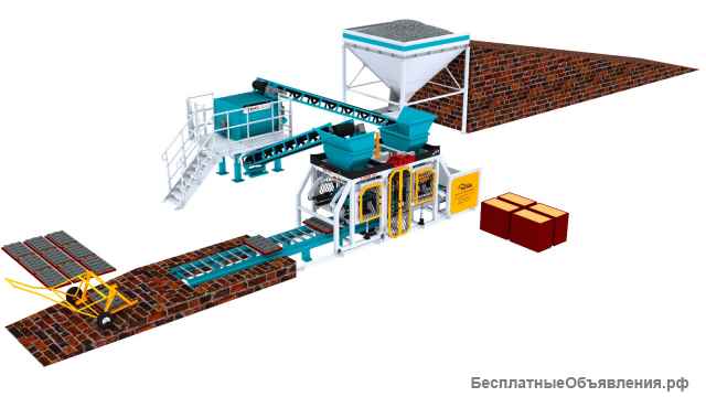 Автоматическая линия для шлакоблоков, кирпича и плиток - fjb group llc