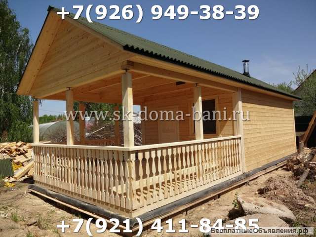 Баня из сухого бруса в Московской области Проект БС-13 4х10 м