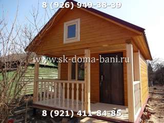 Баня из сухого бруса с печкой под ключ Проект БС-17 4х5,5 м