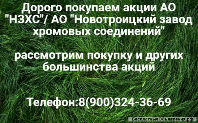 Куплю акции АО «Новотроицкий завод хромовых соединений» / АО «НЗХС»