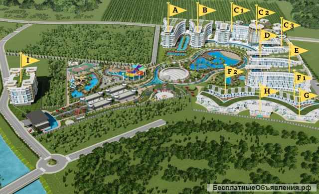 Квартиры 46-90 кв.м. в новом проекте, Демирташ, Аланья, Турция