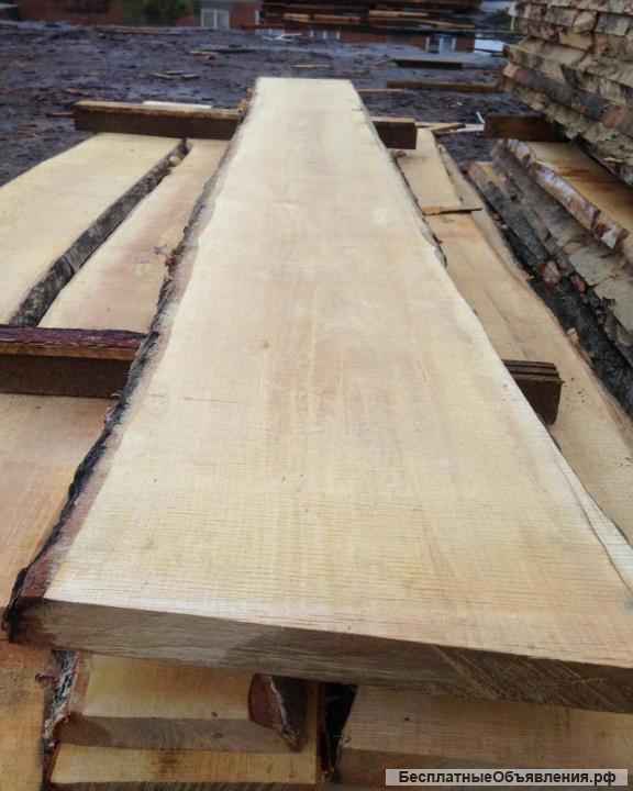 Необрезная доска хвоя и береза