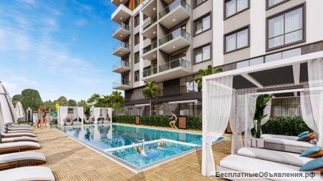 Квартиры от 43 кв.м. комплексе в Махмутларе, Турция