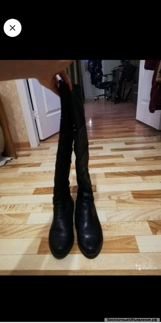 Зимние сапоги черные