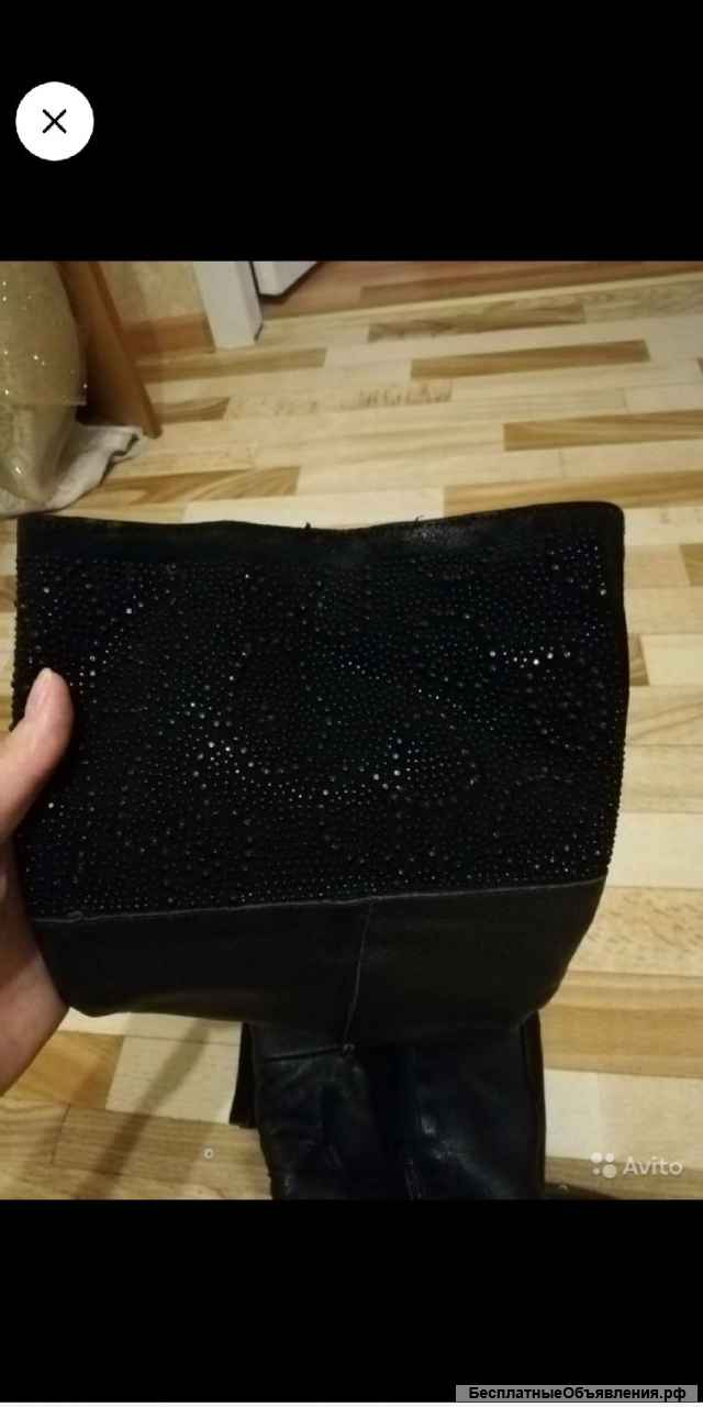 Зимние сапоги черные