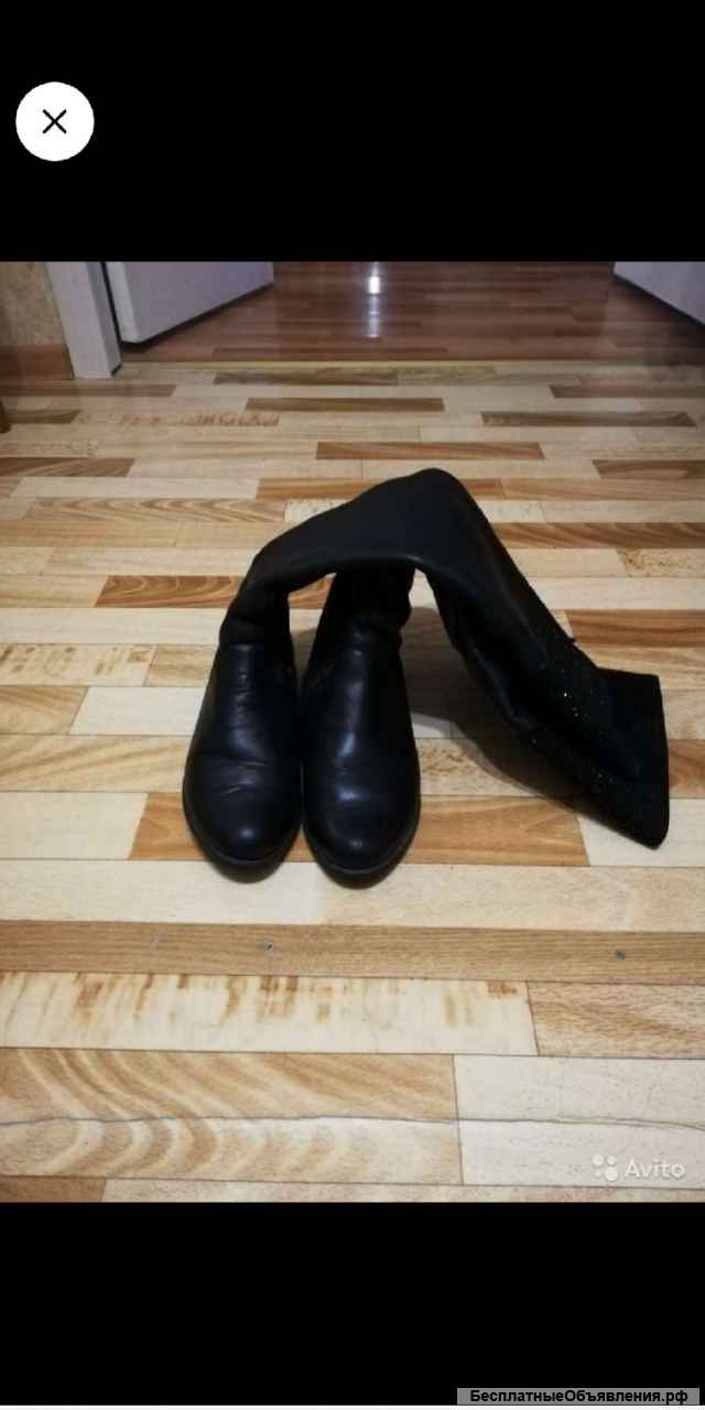 Зимние сапоги черные