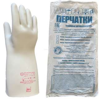 Перчатки диэлектрические класс 0, ГОСТ (50 пар. в кор.)